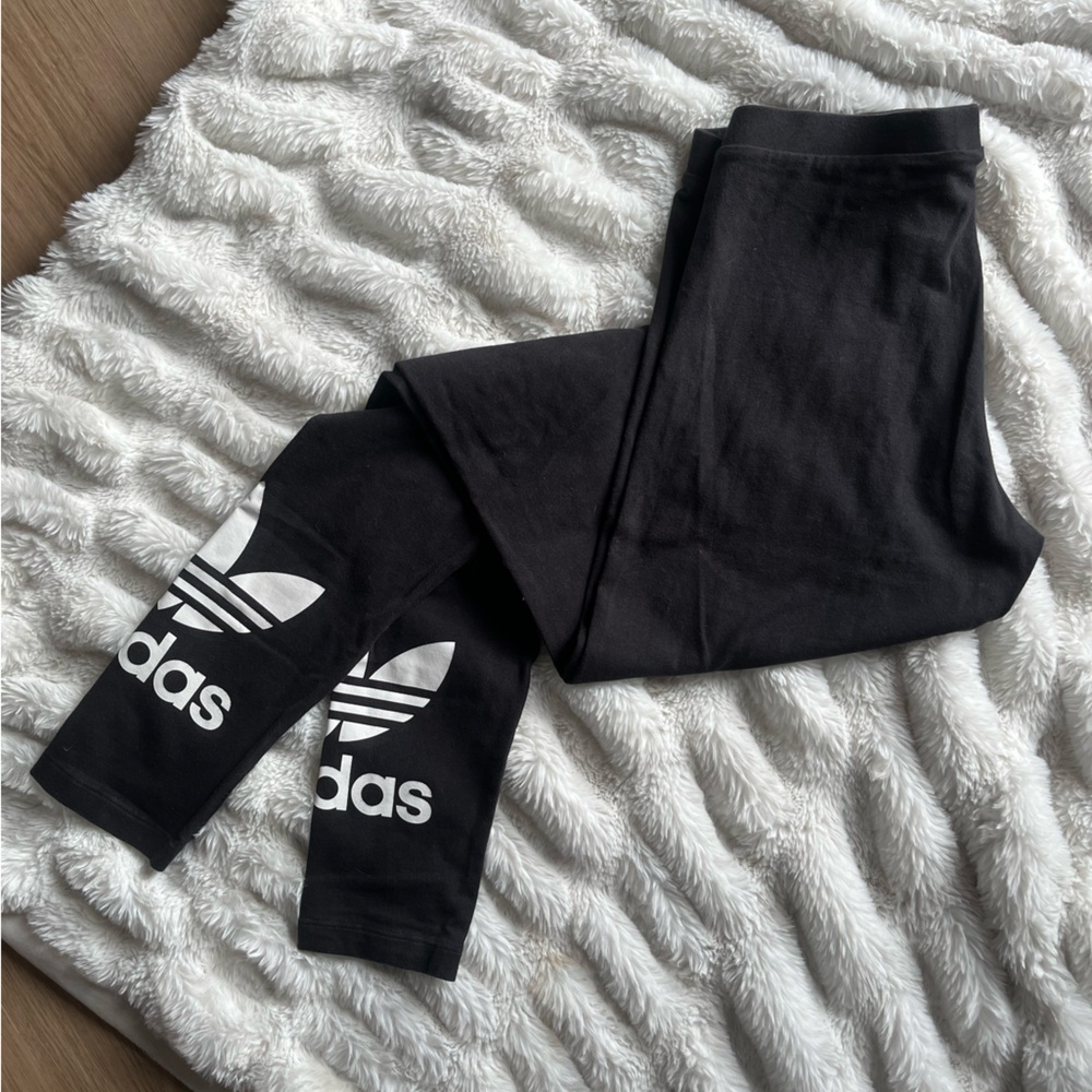 adidas Black Leggings with trefoil Logo